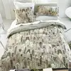 Image de Housse De Couette Imprimée En Percale De Coton, Quill Natural - 240 X 220 Cm - Beige