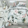 Image de Housse De Couette Imprimée En Satin De Coton, Peonia Grande - 260 X 240 Cm - Gris