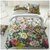 Image de Housse de couette imprimée en satin de coton, grandiflora