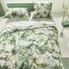 Image de Housse De Couette Imprimée En Percale De Coton, Fleurs De Jour Celadon - 140 X 200 Cm - Vert