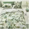 Image de Housse de couette imprimée en percale de coton, fleurs de jour celadon