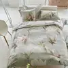 Image de Housse De Couette Imprimée En Satin De Coton, Yulan Magnolia - 260 X 240 Cm - Gris