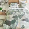 Image de Housse De Couette Imprimée En Percale De Coton, Geo Moderne Pewter - 140 X 200 Cm - Beige