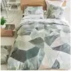 Image de Housse de couette imprimée en percale de coton, geo moderne pewter