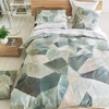 Image de Housse De Couette Imprimée En Percale De Coton, Geo Moderne Pewter - 200 X 200 Cm - Beige