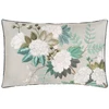 Image de Taie D'oreiller Imprimée En Satin De Coton, Fleur Orientale - 50 X 75 Cm - Vert Céladon
