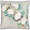 Image de Taie D'oreiller Imprimée En Satin De Coton, Fleur Orientale - 65 X 65 Cm - Vert Céladon