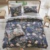 Image de Housse De Couette Imprimée En Satin De Coton, Porcelain De Chine - 140 X 200 Cm - Bleu Midnight