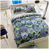 Image de Housse de couette imprimée en percale de coton, rose de damas