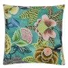 Image de Taie D'oreiller Imprimée En Percale De Coton, Rose De Damas - 65 X 65 Cm - Vert Jade