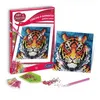 Image de Jeu créatif - SENTOSPHERE - Canevas à diamanter Tigre - Rouge - Multicolore - 6 ans et plus