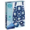 Image de Kit crochet - SENTOSPHERE - Mon Sac en Crochet Bleu - Dès 10 ans - Laine moitié coton - 3 nuances de bleu