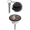 Image de Bonde de lavabo à bouchon noir Wirquin - Plastique - Synthétique - 11/4 (33x42) - Simple