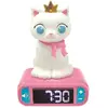 Image de Réveil Veilleuse Digital - Chat - 3d Lumineux Et Sonore - Blanc Et Rose - Enfant