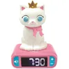 Image de LEXIBOOK - Réveil veilleuse Chat - Sons et mélodies écran LCD rétro-éclairé et lumineux - Blanc Rose
