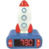 Image de LEXIBOOK - Réveil veilleuse Fusée - Sons et mélodies écran LCD rétro-éclairé et lumineux - Bleu Blanc Rouge