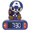 Image de Réveil Veilleuse Digital - Captain America - 3d Lumineux Et Sonore - Enfant