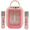 Image de Karaoke bluetooth rose avec 2 micros sans fil