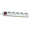 Image de Bloc 5x2P avec interrupteur 3G1 - 1.5 m ELECTRALINE - Blanc