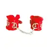 Image de Menottes poignets fourrure rouge