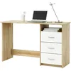 Image de Bureau "aristote" - 123 X 50,1 X 76,5 Cm - Chêne Brossé / Blanc Perle
