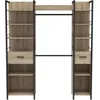 Image de Dressing double extensible - L179 x P48 x H208 cm - Décor Chêne et noir - DEMEYERE