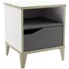 Image de Table de chevet 1 tiroir - genius - blanc et gris - 36,8 x 33 x 43,8 cm - demeyere