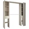Image de Dressing Double Extensible - Décor Chene + Rideau - Dana - L 115/190 X P 50 X H 203 Cm -