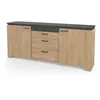Image de Enfilade Austin - 2 Portes + 3 Tiroirs - Décor Chene Hamilton Et Sidewalk - L 203,8 X P 42 X H 87,8 Cm -