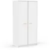 Image de Armoire de chambre - REVERSO - Blanc mat - Décor Rose ou Bleu - 2 portes battantes - L883 x P50 x H1809 cm