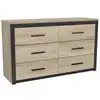 Image de Colorado commode 6 tiroirs - decor chene kronberg - l 129,1 x h 77,1 x p 41,8 cm COLORADO289705