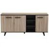 Image de Buffet bas - Décor chêne brossé et noir mat - Contemporain - WAYNE - L 1607 cm