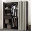 Image de Dressing ouvert avec rideau extensible noir - DR120 - Noir - Fabriqué en France - Terre de Nuit