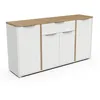 Image de Enfilade ACCESS - 4 portes + 1 tiroir - Décor chêne Hamilton et Blanc - L 1607 x P 396 x H 856 cm - DEMEYERE