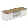 Image de Meuble Tv Access - 2 Portes + 1 Niche - Décor Chene Hamilton Et Blanc - L 134,8 X P 39,6 X H 39,1 Cm -