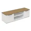 Image de Banc tv access - 2 portes + 1 niche - décor chene hamilton et blanc - l 134,8 x p 39,6 x h 39,1 cm - demeyere 347767