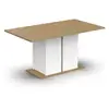 Image de Table A Manger Seule Access - 6 Personnes - Décor Chene Hamilton Et Blanc - L 160 X P 78 X H 90 Cm -