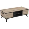 Image de WAYNE Table basse - Décor chêne brossé et noir mat - Contemporain - L 106 x P 501 cm