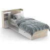 Image de Lit Enfant Life 1 Personne - 90x190/200 - Rangements - Décor Chene Et Blanc - - Fabriqué En France