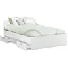 Image de Demeyere Lit adulte MICHIGAN - 160 x 200 cm - Multiples rangements - Blanc