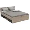 Image de Demeyere michigan lit adulte 140x190 cm - 2 tiroirs et 1 niche - industriel - décor chene MICHIGAN471724