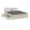 Image de Lit Adulte Michigan - 160 X 200 Cm - Mulitiples Rangements - Chene Brossé