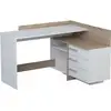 Image de Bureau D'angle 3 Tiroirs - Décor Chene Et Blanc - L 128,5 X P 105,7 X H 83,2 Cm - Thales