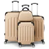 Image de ALIGHTUP - Set Valise 4 Pièces ABS Valise + Vanity Lot de Valise Champagne or