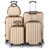 Image de ALIGHTUP - Set Valise 5 Pièces ABS Valise + Vanity Lot de Valise Champagne or