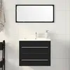 Image de Autumn saleMeuble pour Vasque à Poser/Meuble WC - Meuble de salle de bain avec lavabo chêne noir 60x385x48 cm 2025867250