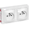 Image de Prise 2 x 2P avec terre ASL horizontale - blanc - LEGRAND - Prises - Asymétrique - Intérieur - Electrique