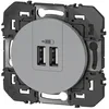 Image de Prise double chargeur USB Type A composable Dooxie Legrand - Aluminium en occasion ou reconditionné