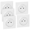 Image de Lot de 5 prises avec terre complet Dooxie - LEGRAND - Blanc - Carré - A encastrer - Prise simple
