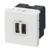 Image de Prise double avec USB C et A - LEGRAND - Mosaic - Blanc - Carré - A encastrer